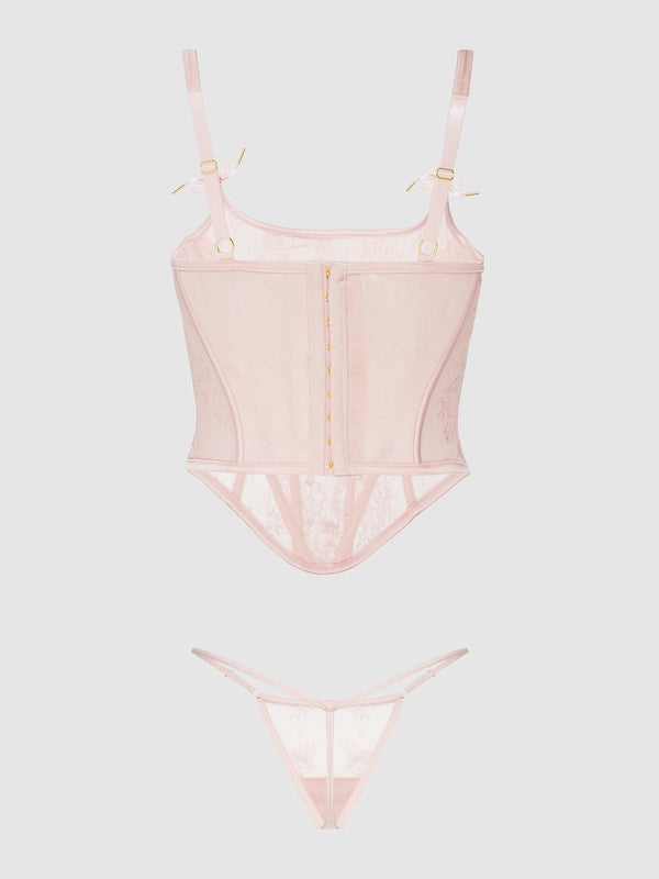Jocelyn Lace Underewire Bustier & G-String Set from Love It Curvy