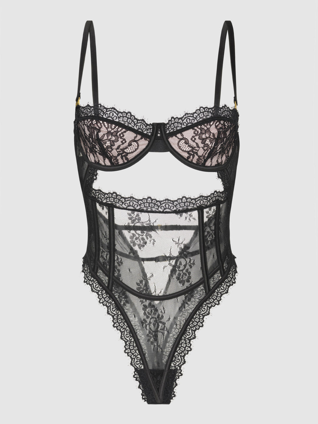 Jocelyn Satin &amp; Lace Underwire Teddy from Love It Curvy