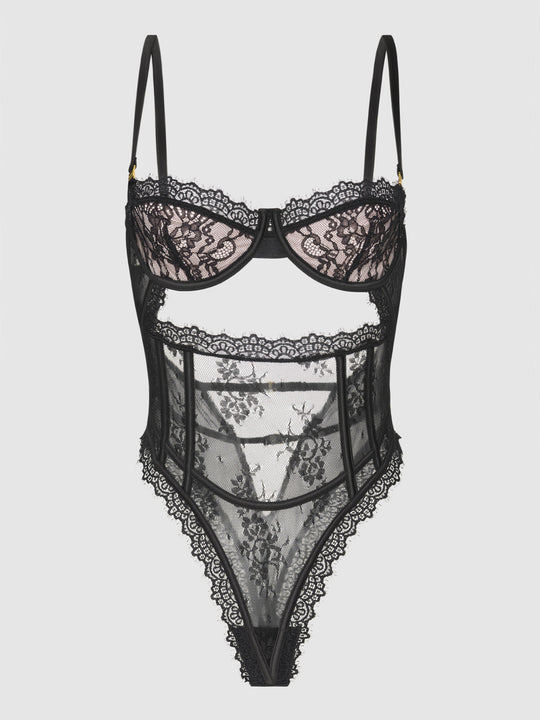 Jocelyn Satin & Lace Underwire Teddy from Love It Curvy