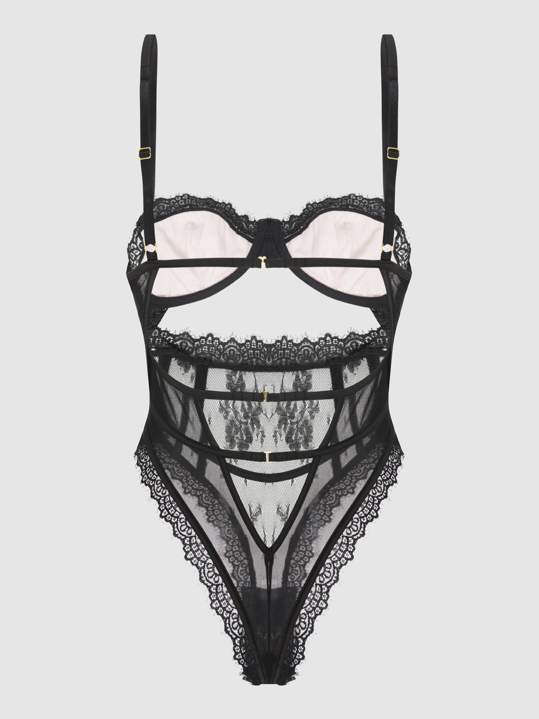 Jocelyn Satin &amp; Lace Underwire Teddy from Love It Curvy