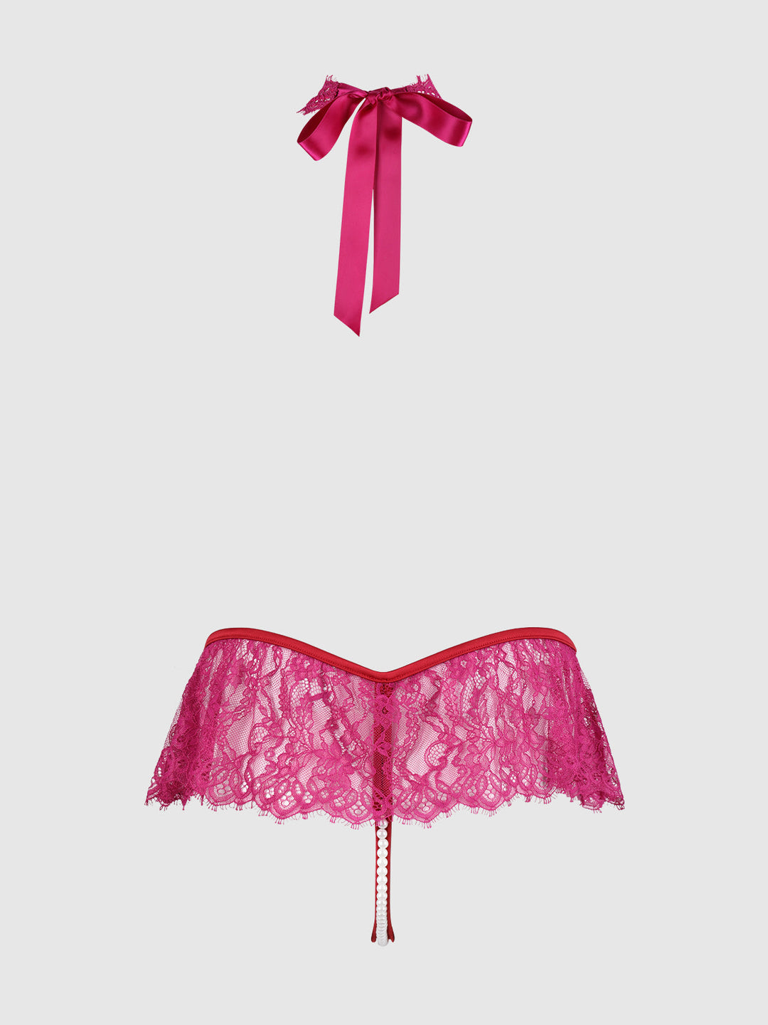 Jocelyn Lace &amp; Pearl Crotchless Teddy from Love It Curvy