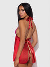 Jocelyn Lace & Satin Drop Off Babydoll & G-String Set from Love It Curvy