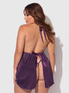 Jocelyn Lace & Satin Drop Off Babydoll & G-String Set from Love It Curvy
