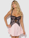 Jocelyn Lace & Satin Babydoll & G-String Set from Love It Curvy