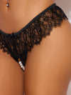 Jocelyn Lace & Pearl Crotchless Thong | Love It Curvy