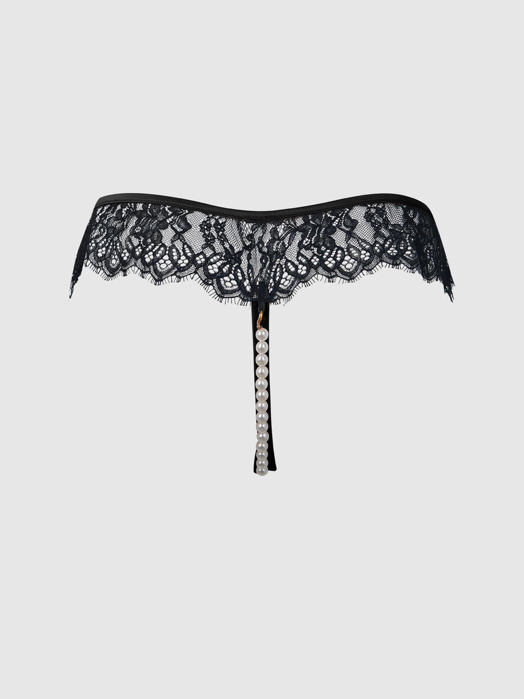 Jocelyn Lace &amp; Pearl Crotchless Thong | Love It Curvy