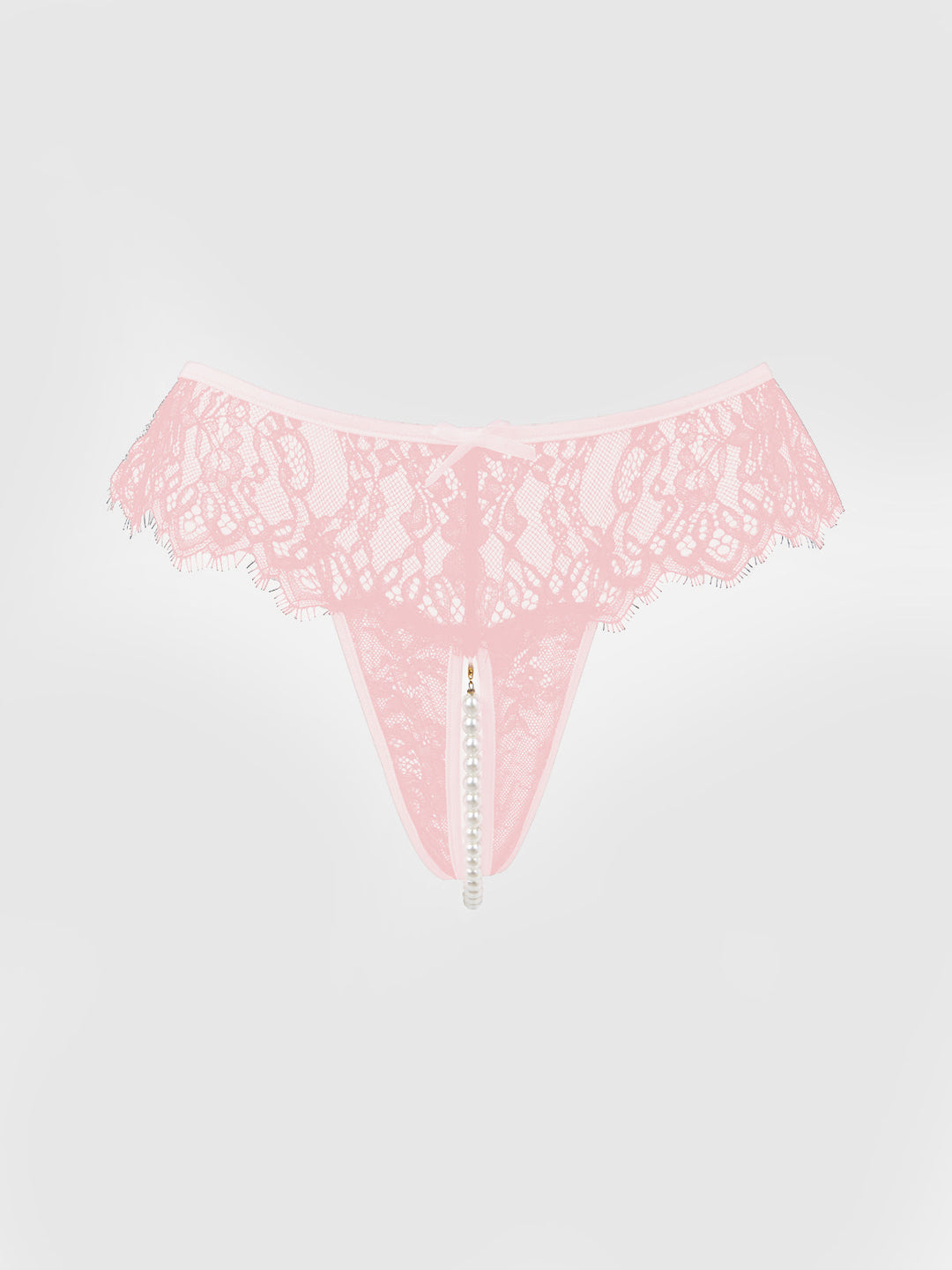 Jocelyn Lace &amp; Pearl Crotchless Thong | Love It Curvy