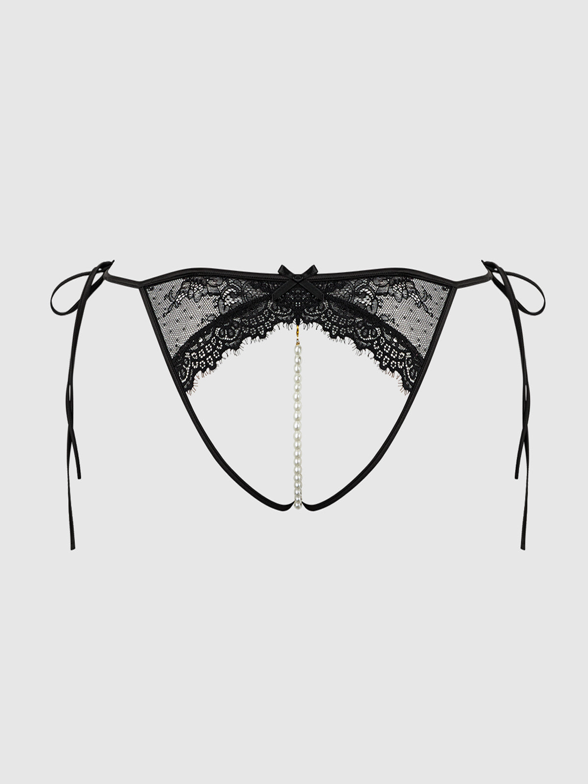 Jocelyn Lace & Pearl Crotchless Tie Side Bikini from Love It Curvy