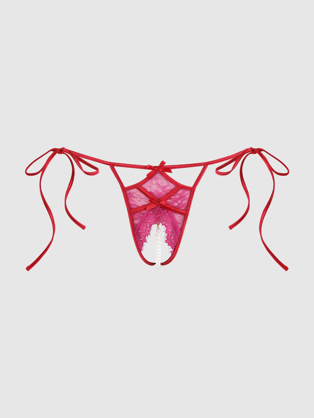 Jocelyn Lace & Pearl Crotchless Tie Side Bikini from Love It Curvy