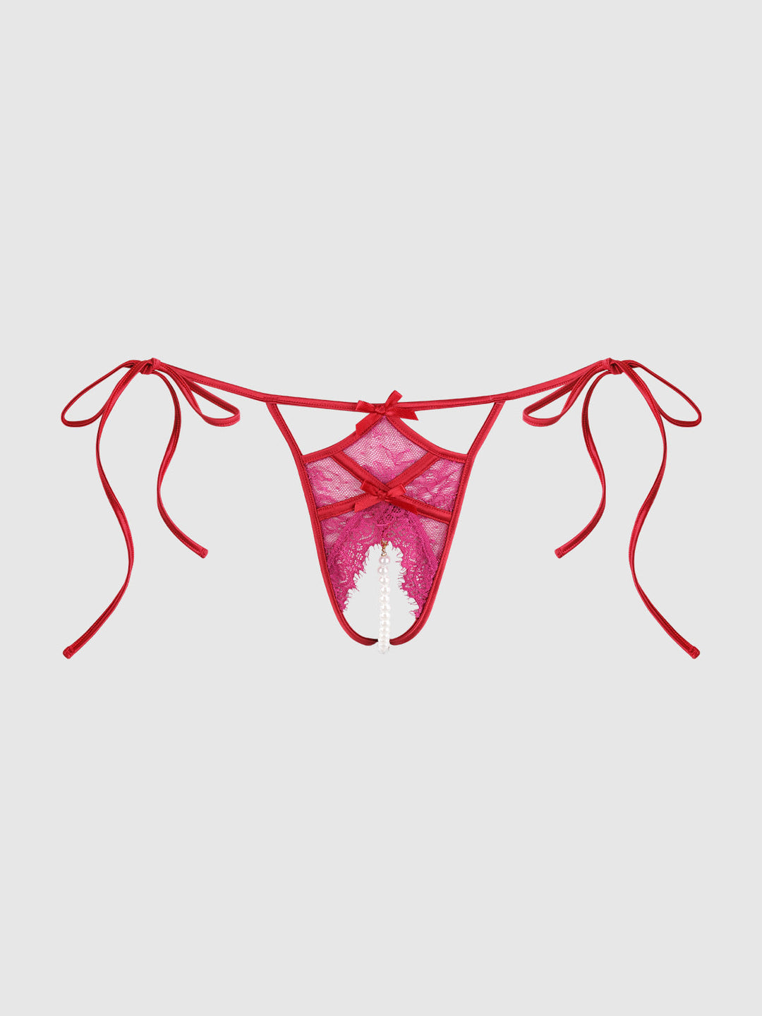 Jocelyn Lace &amp; Pearl Crotchless Tie Side Bikini from Love It Curvy