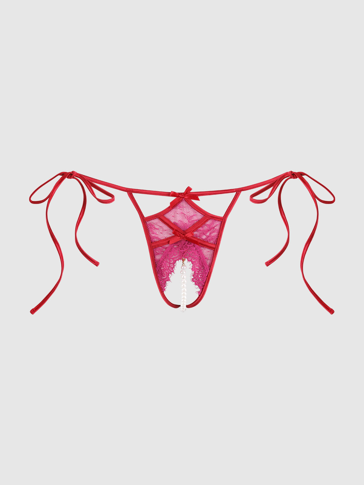 Jocelyn Lace & Pearl Crotchless Tie Side Bikini from Love It Curvy