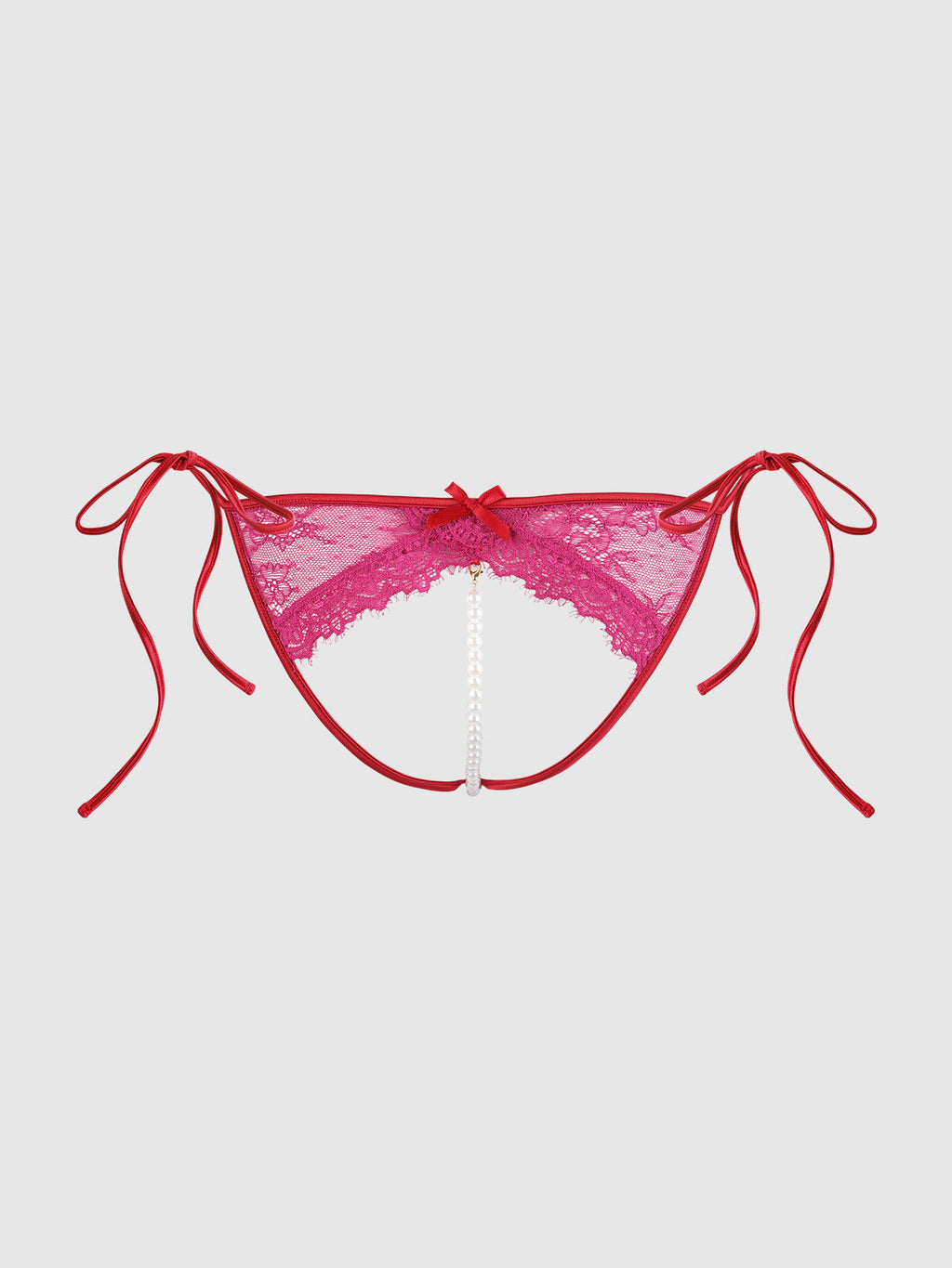 Jocelyn Lace & Pearl Crotchless Tie Side Bikini from Love It Curvy