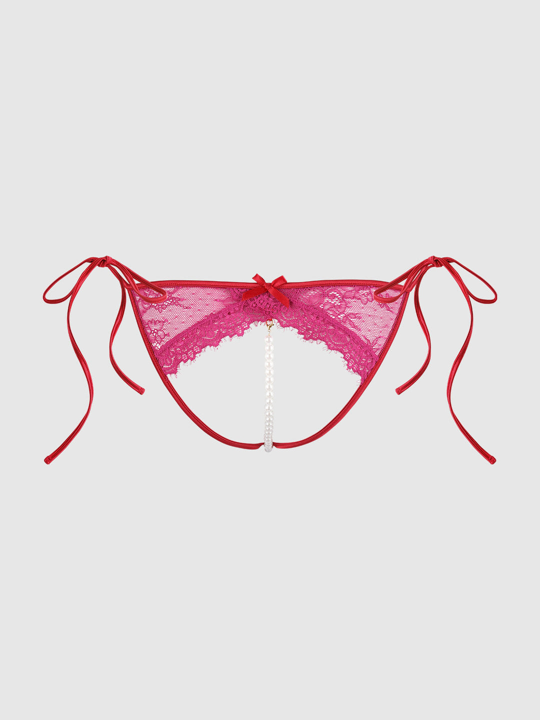 Jocelyn Lace &amp; Pearl Crotchless Tie Side Bikini from Love It Curvy