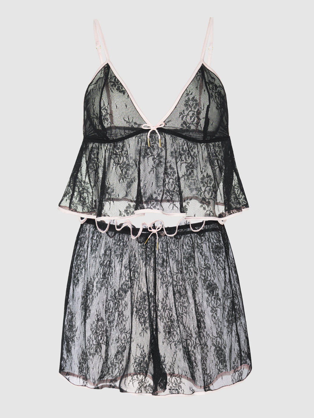 Jocelyn Satin &amp; Lace Trim Cami &amp; Short Set from Love It Curvy