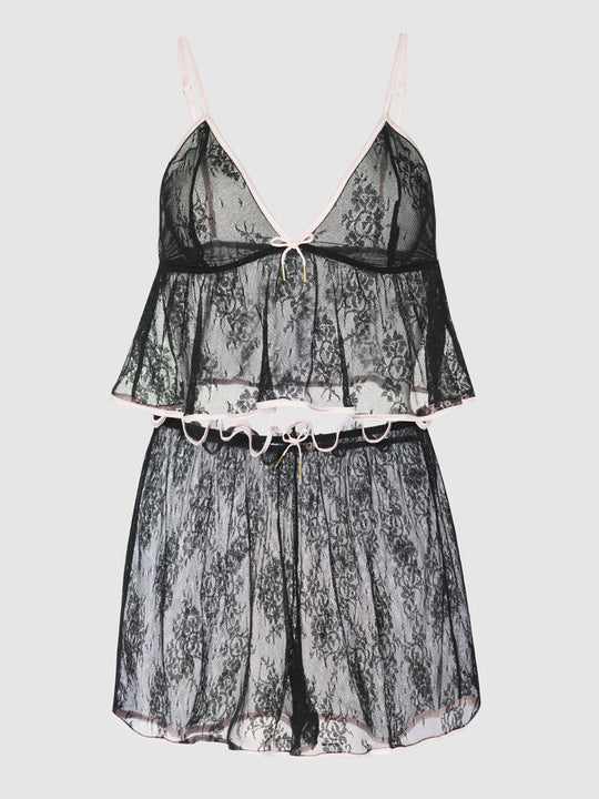 Jocelyn Satin & Lace Trim Cami & Short Set from Love It Curvy