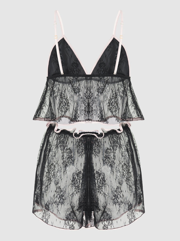 Jocelyn Satin & Lace Trim Cami & Short Set from Love It Curvy
