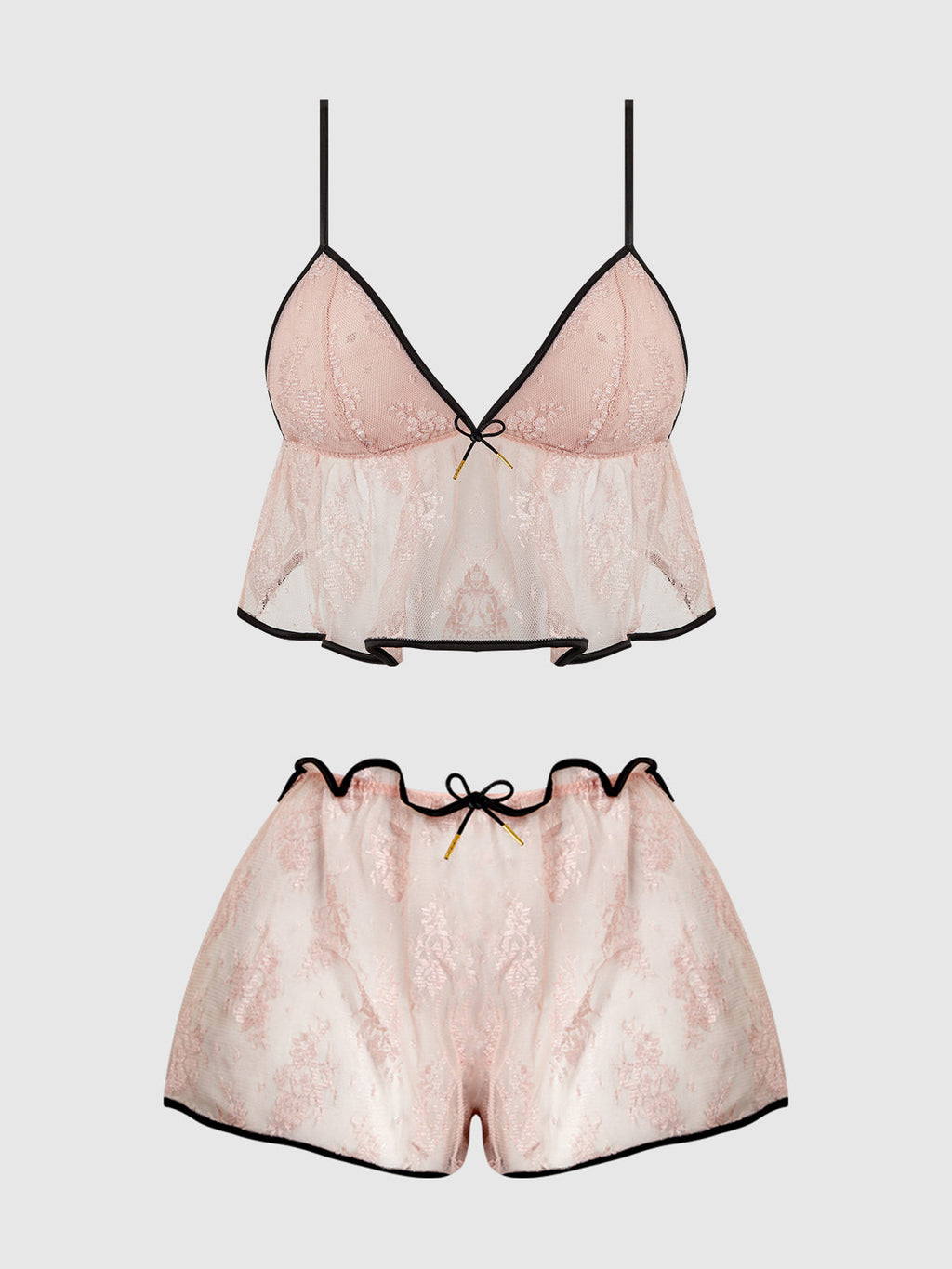 Jocelyn Satin & Lace Trim Cami & Short Set from Love It Curvy