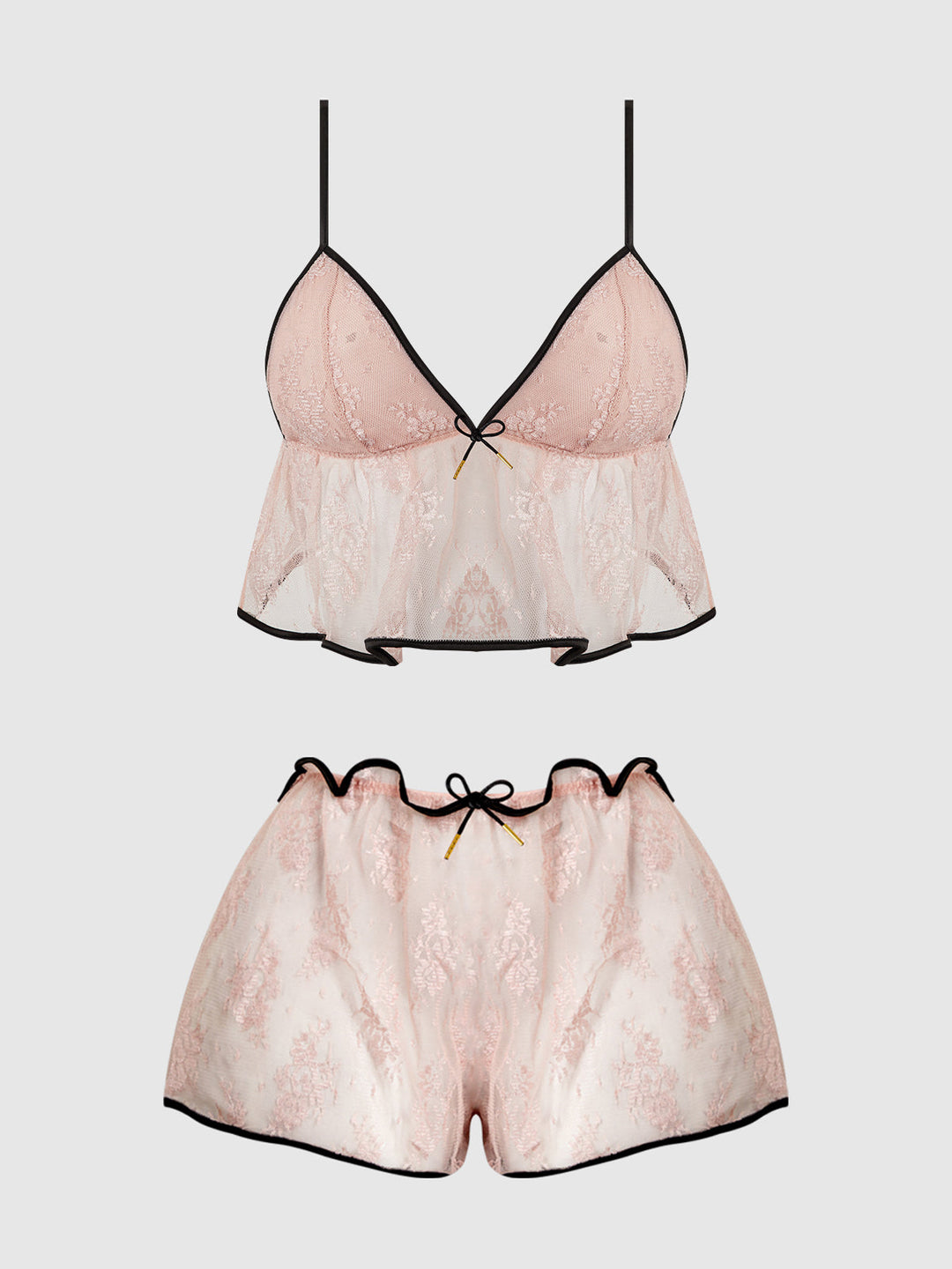 Jocelyn Satin &amp; Lace Trim Cami &amp; Short Set from Love It Curvy