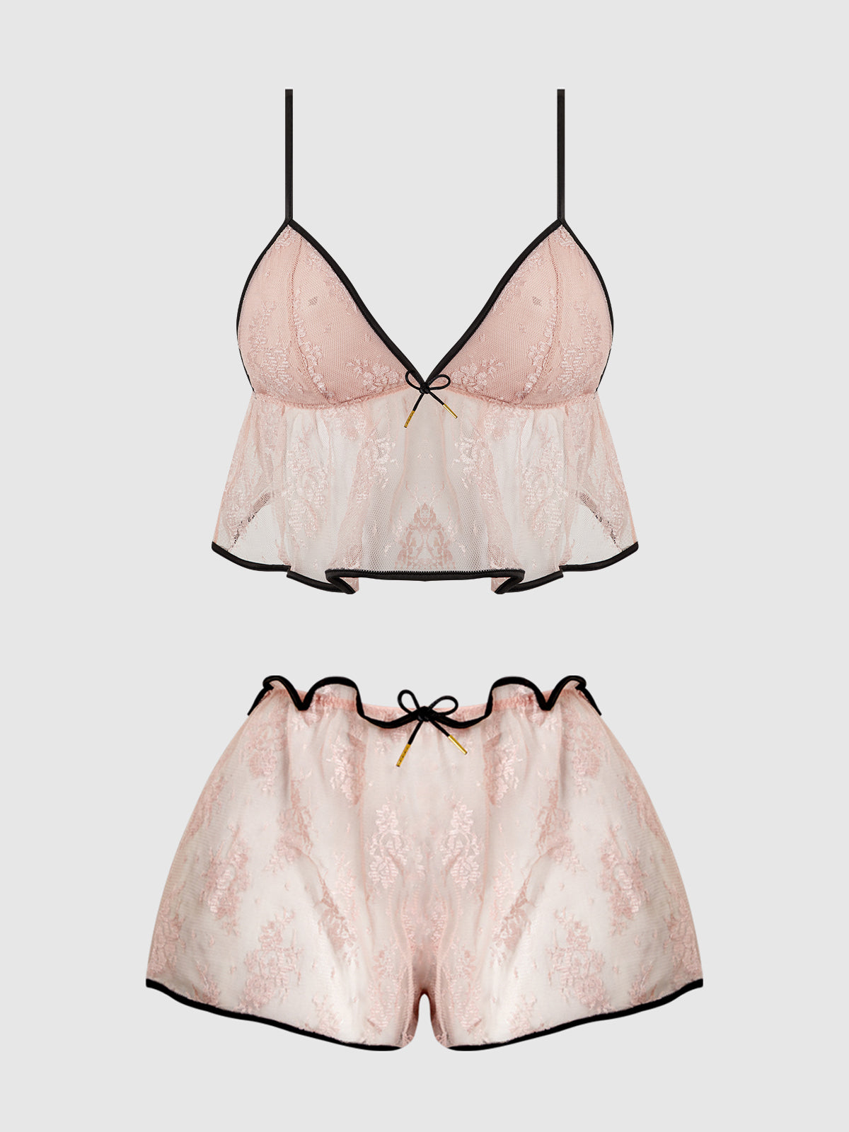 Jocelyn Satin & Lace Trim Cami & Short Set from Love It Curvy
