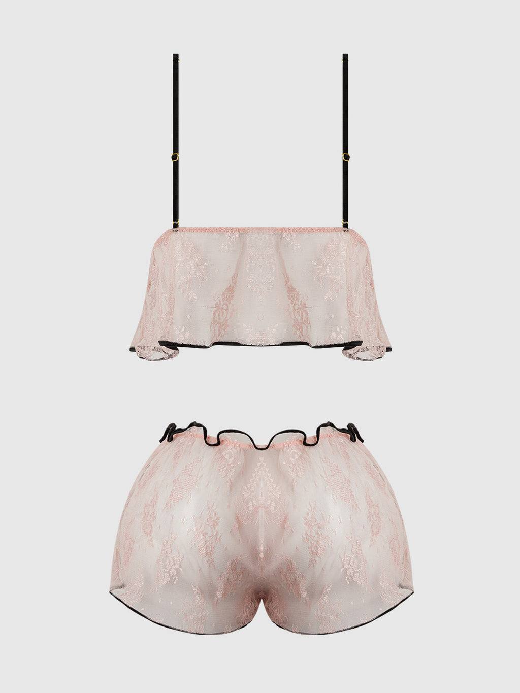 Jocelyn Satin & Lace Trim Cami & Short Set from Love It Curvy
