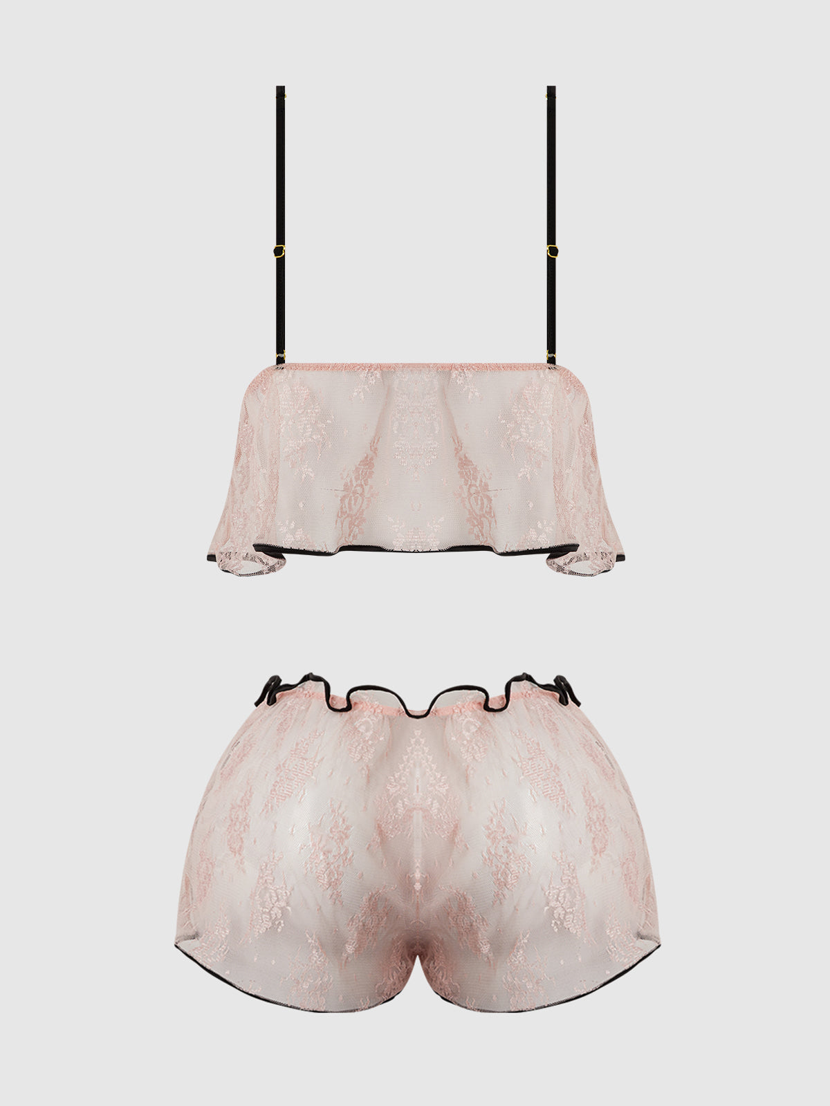 Jocelyn Satin & Lace Trim Cami & Short Set from Love It Curvy