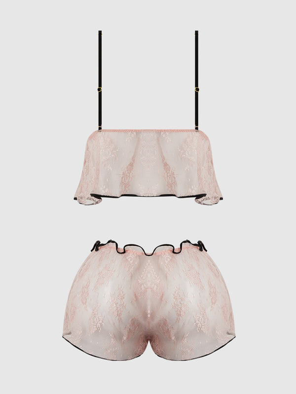 Jocelyn Satin & Lace Trim Cami & Short Set from Love It Curvy