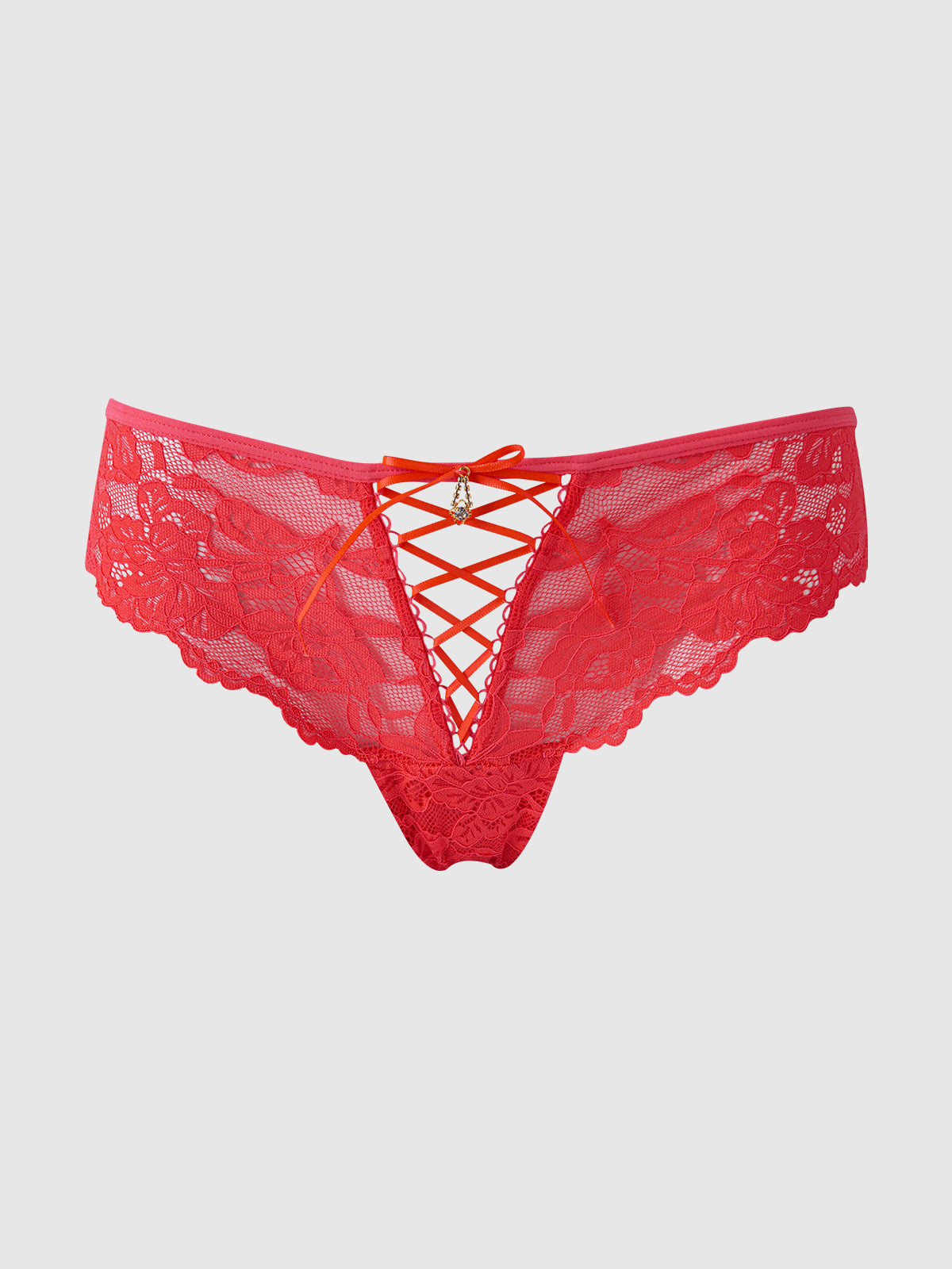 Bella Lace Up Front Lace Tanga from Love It Curvy Main image