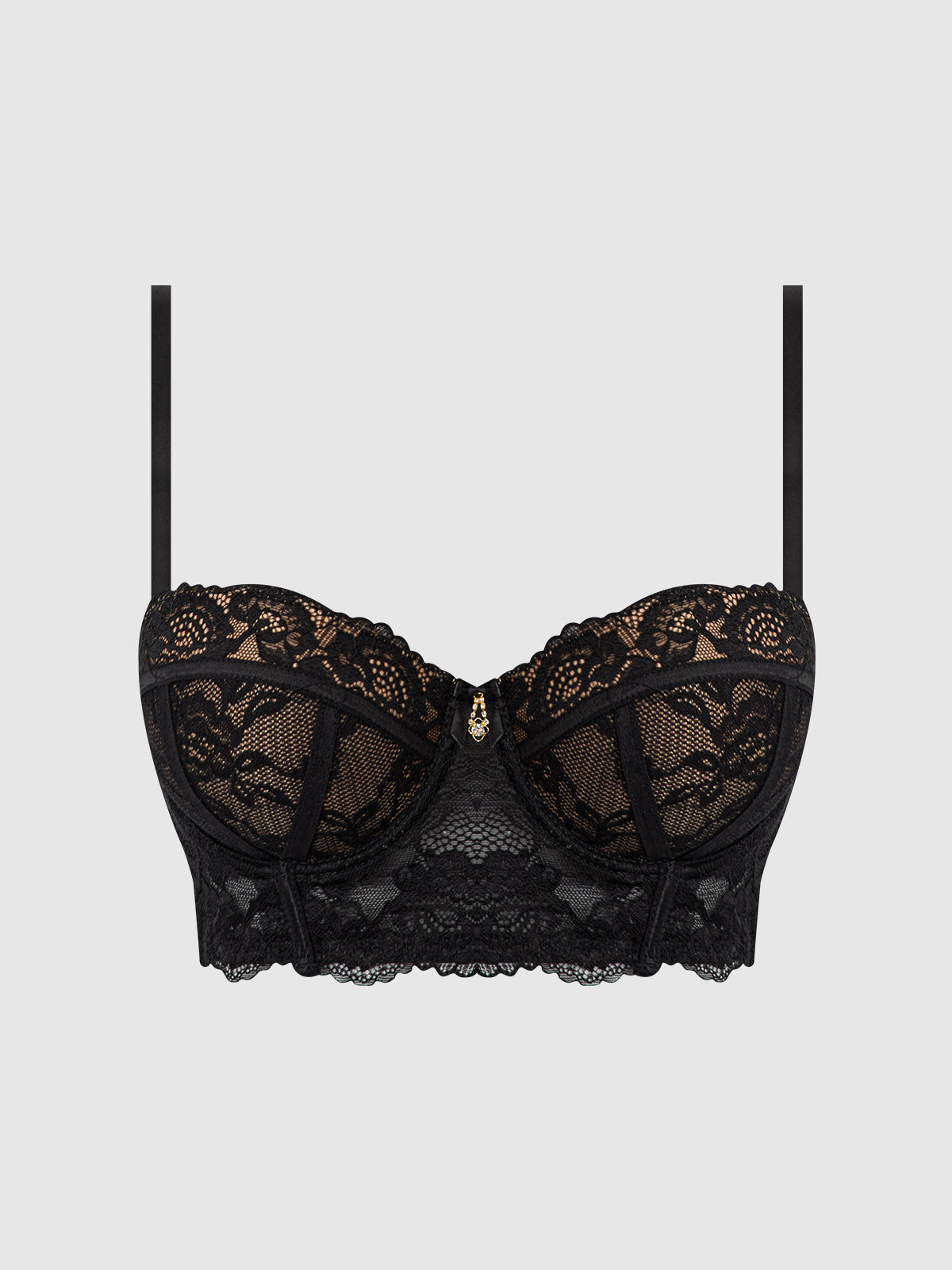 Savannah Lace Longline Push Up Balconette Bra | Love It Curvy Secondary image