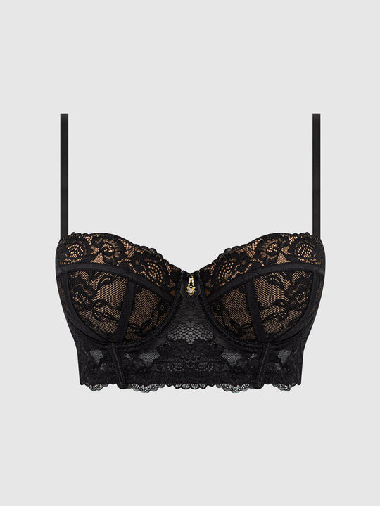Savannah Lace Longline Push Up Balconette Bra from Love It Curvy