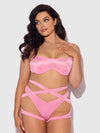 Zoe Oil Slick Bandeau Bra, Wrap Garter & Tanga Set from Love It Curvy