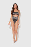 Zoe High Shine Cutout Scoop Back Bodysuit from Love It Curvy