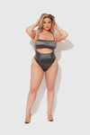 Zoe High Shine Cutout Scoop Back Bodysuit from Love It Curvy