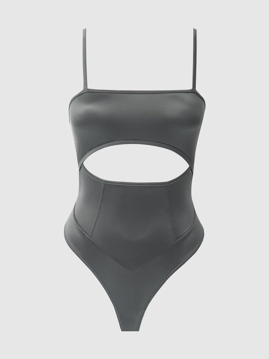 Zoe High Shine Cutout Scoop Back Bodysuit from Love It Curvy