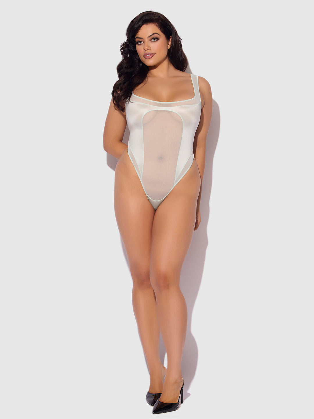 Zoe Oil Slick &amp; Mesh Teddy from Love It Curvy