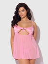 Zoe Oil Slick Openable Cup Underwire Babydoll Set from Love It Curvy