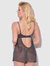 Zoe Oil Slick Openable Cup Underwire Babydoll Set from Love It Curvy