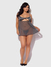 Zoe Oil Slick Openable Cup Underwire Babydoll Set from Love It Curvy