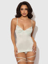 Zoe Oil Slick Wrap Garter Chemise Set from Love It Curvy