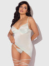 Zoe Oil Slick Wrap Garter Chemise Set from Love It Curvy