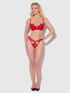 Kiki Lace & Faux Leather Balconette & Open Back Hipster Set from Love It Curvy