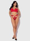 Kiki Lace & Faux Leather Balconette & Open Back Hipster Set from Love It Curvy