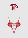Kiki Lace Plunge Halter Teddy from Love It Curvy