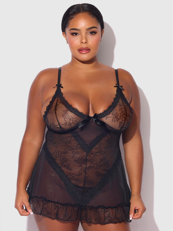 Kiki Lace Babydol & G-String Set from Love It Curvy