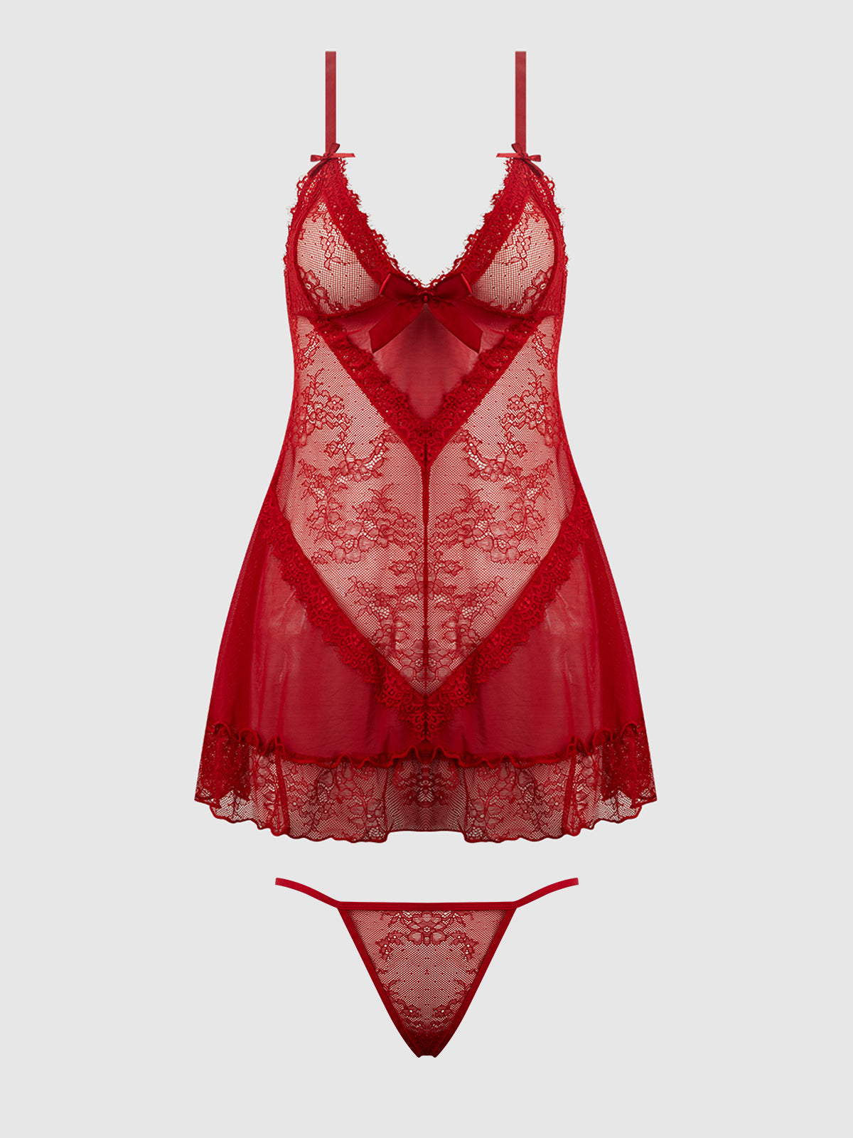 Kiki Lace Babydoll & G-String Set | Love It Curvy Secondary image