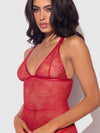 Kiki Lace Strappy & Backless Chemise & G-String Set from Love It Curvy