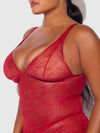 Kiki Lace Strappy & Backless Chemise & G-String Set from Love It Curvy