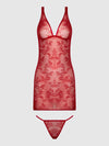 Kiki Lace Strappy & Backless Chemise & G-String Set from Love It Curvy