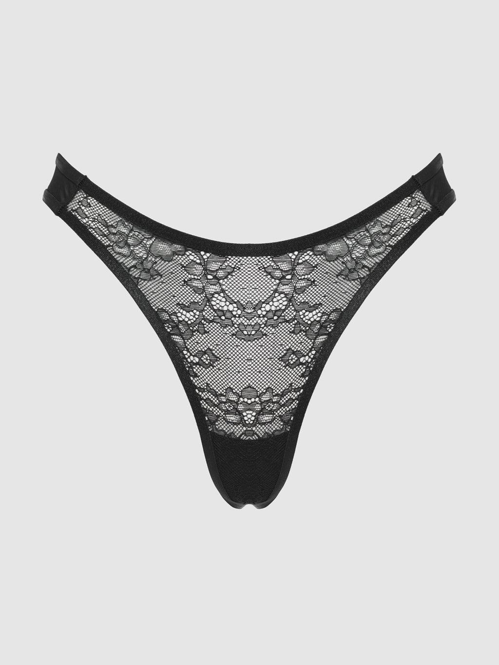 Kiki Lace & Mesh Thong from Love It Curvy