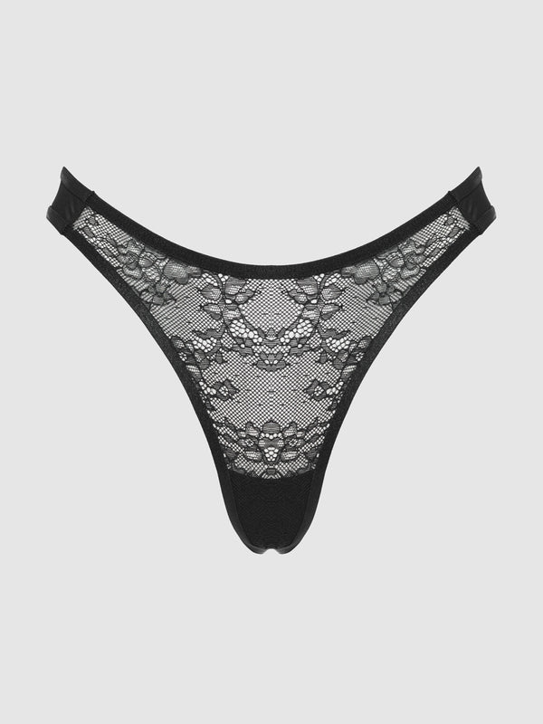 Kiki Lace & Mesh Thong from Love It Curvy