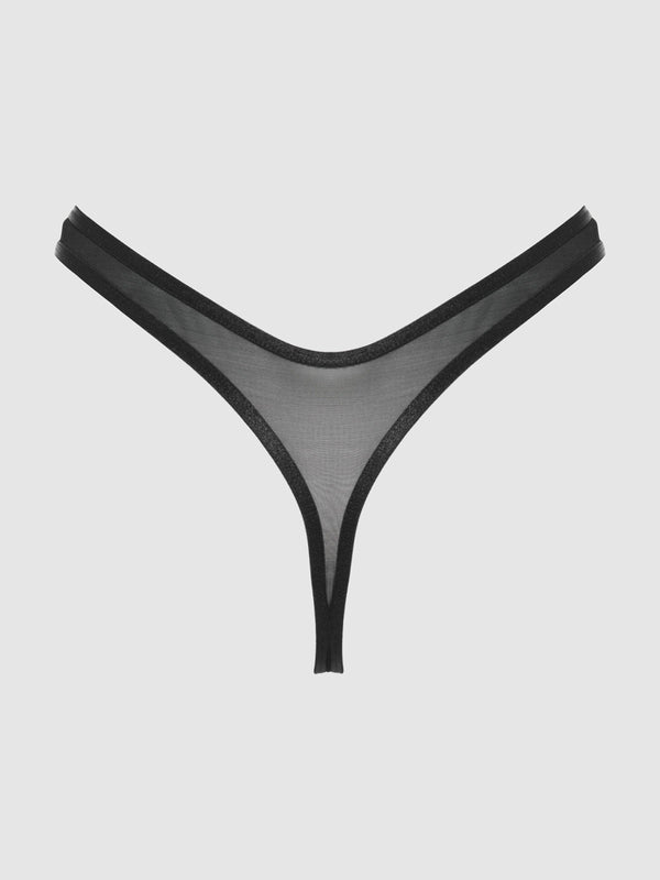 Kiki Lace & Mesh Thong from Love It Curvy